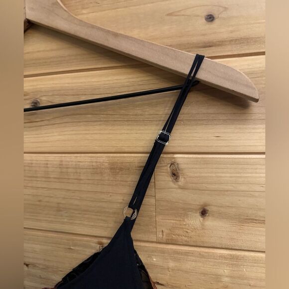 Malizia La Perla Size Small Silk Mesh Floral Bodice Intimates Slip Night Gown - Picture 8 of 13